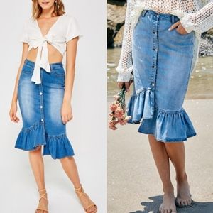 LILO Denim Ruffle Skirt